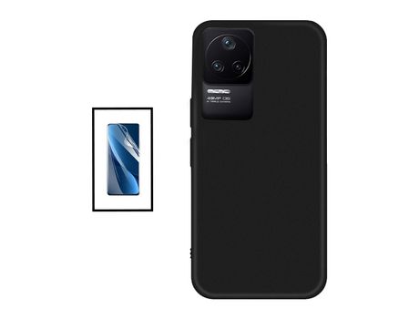 Kit Película Protectora de Hydrogel Frente + Funda Protección Trasera Silicona para Xiaomi Poco F4 5G - Negro