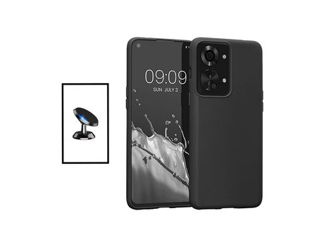 Kit Soporte Magnético de coche + Funda Silicona para OnePlus Nord 2T - Negro