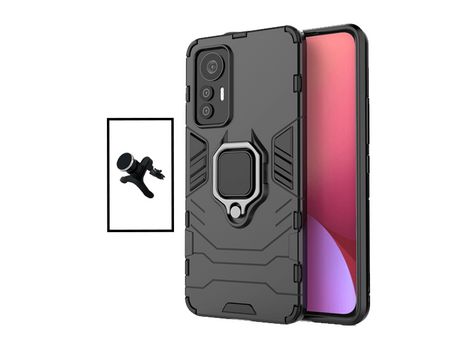 Kit Soporte Magnético de coche reforzado + Funda 3X1 Military Defender para Xiaomi 12X - Negro