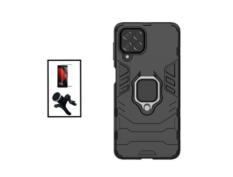 Kit Película de Cristal Templado GorilasGlass + Funda de Protección Militar Magnética + Soporte Magnético para Samsung Galaxy M53 - Negro