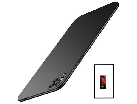 Kit Película de Cristal Templado GorilasGlass + Funda Rígida y Delgada para Samsung Galaxy M53 - Negro
