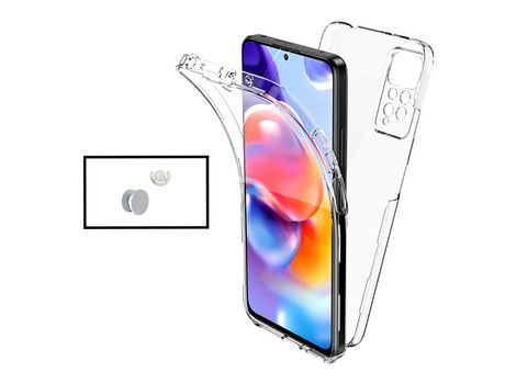 Kit Funda 3x1 360° Impact Protection + 1 GripHolder + 1 Soporte GripHolder Blanco para Xiaomi Redmi Note 11S 5G - Transparente/Blanco
