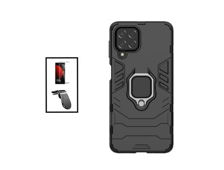 Kit Película de Cristal Templado GorilasGlass + Funda de Protección Militar Magnética + Soporte de Coche Magnético L para Samsung Galaxy M53 - Negr...