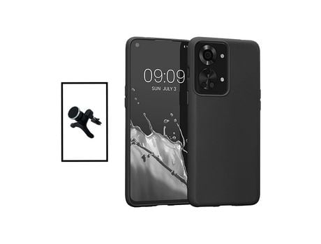 Kit Soporte Magnético + Funda Protección Trasera Silicona para OnePlus Nord 2T - Negro