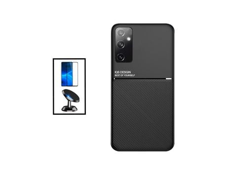 Kit Funda Magnetic Lux + 5D Full Cover + Soporte Magnético de coche para Samsung Galaxy M13 - Negro