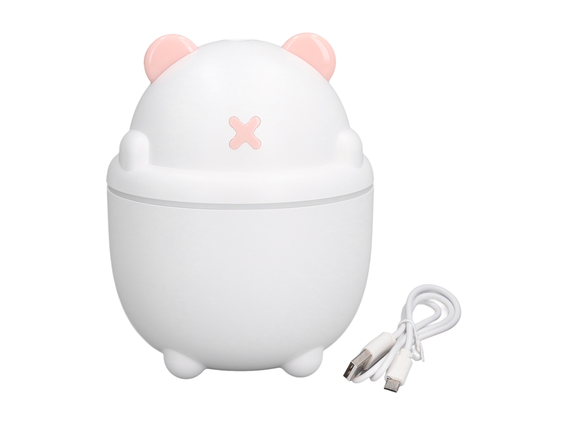 Humidificador de mesa Mdug de 300 ml, mini humidificador con luz nocturna blanca, humidificador para coche con alimentación USB