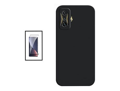 Kit Película de Cristal Templado GorilasGlass + Funda Protección Trasera Silicona para Xiaomi Poco F4 GT - Negro