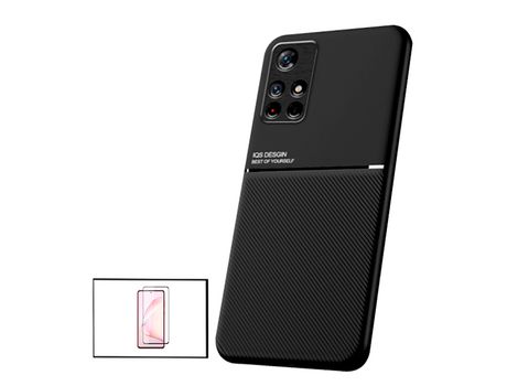 Kit Funda Magnetic Lux + 5D Full Cover para Xiaomi Redmi Note 11S 5G - Negro