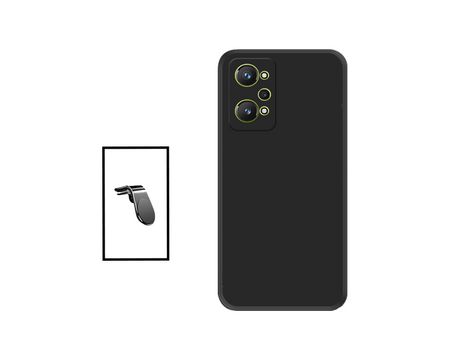 Kit Soporte de Coche Magnético L + Funda Protección Trasera Silicona para Realme GT2 - Negro