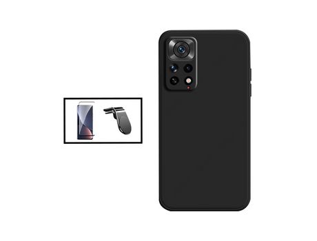 Kit Película de Cristal Templado GorilasGlass + Funda Protección Trasera Silicona + Soporte de Coche Magnético L para Xiaomi Redmi Note 11S 5G - Ne...