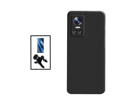 Kit Película Protectora de Hydrogel Frente + Funda Protección Trasera Silicona + Soporte Magnético para Realme GT Neo 3 150W - Negro