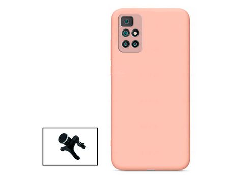 Kit Soporte Magnético + Funda Protección Trasera Silicona para Xiaomi Redmi Note 11S 5G - Rosa