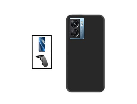 Kit Película Hydrogel Full Cover Frente + Funda Silicona + Soporte Magnético L Safe Driving coche para Oppo K10 5G - Negro