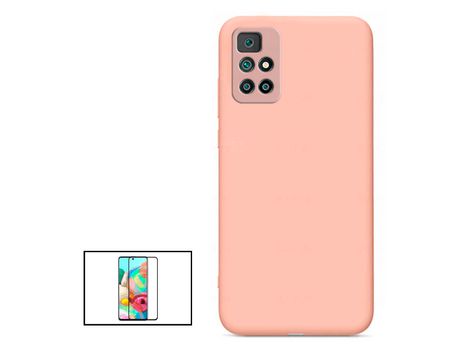 Kit Película de Cristal Templado GorilasGlass + Funda Protección Trasera Silicona para Xiaomi Redmi Note 11S 5G - Rosa