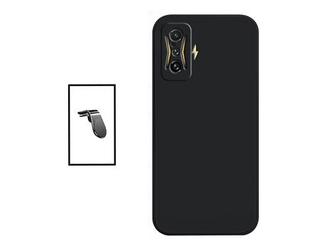 Kit Soporte de Coche Magnético L + Funda Protección Trasera Silicona para Xiaomi Poco F4 GT - Negro