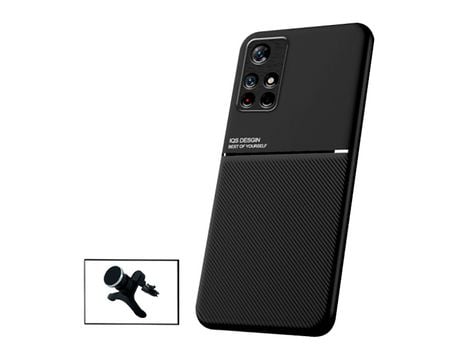 Kit Funda Magnetic Lux + Soporte Magnético de coche reforzado para Xiaomi Redmi Note 11S 5G - Negro