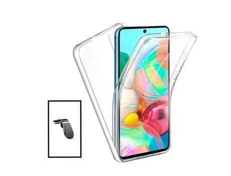 Kit Funda 3x1 360° Impact Protection + Soporte Magnético L Safe Driving coche para Oppo A36 - Transparente/Blanco