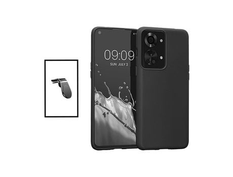 Kit Soporte Magnético L Safe Driving coche + Funda Silicona para OnePlus Nord 2T - Negro