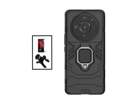 Kit Película de Cristal Templado 5D Full Cover Curved + Funda 3X1 Military Defender + Soporte Magnético de coche reforzado para Xiaomi 12S Ultra - ...