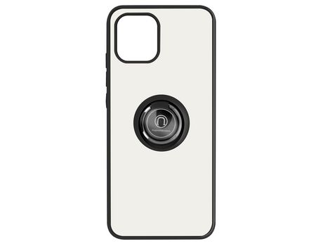 Funda bimaterial para Samsung Galaxy A03 con anillo metálico portavideos Negro