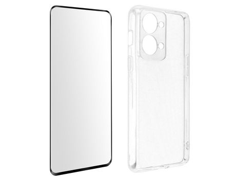 Funda OnePlus Nord 2T y G82 suave en gel de silicona Cristal templado 9H Negro