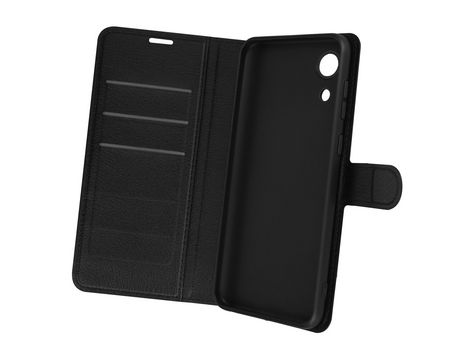 Funda para Samsung Galaxy A03 Core Aspecto Granulado Tarjetero Soporte Negro