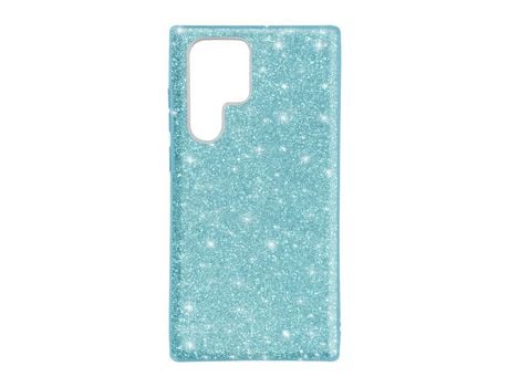 Funda para Samsung Galaxy S22 Ultra Purpurina Extraíble Silicona Semirrígida Azul