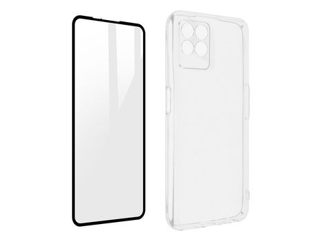 Carcasa Realme 8i Cristal Templado Transparente Negro