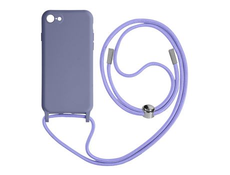 Funda Cordón para iPhone Pro Max Semirrígida Collar Bandolera 80cm lila