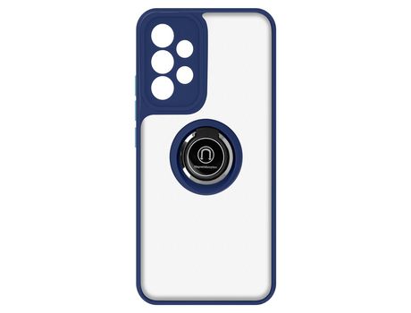 Funda bimaterial para Samsung Galaxy A33 5G con anillo metálico soporte Azul