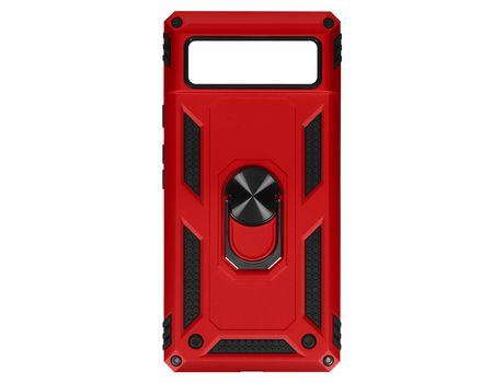 Funda híbrida para Google Pixel 6a Esquinas reforzadas rojas