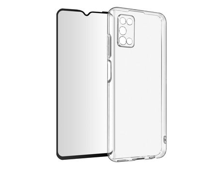 Carcasa para Samsung Galaxy A03s Cristal Templado Transparente Negro