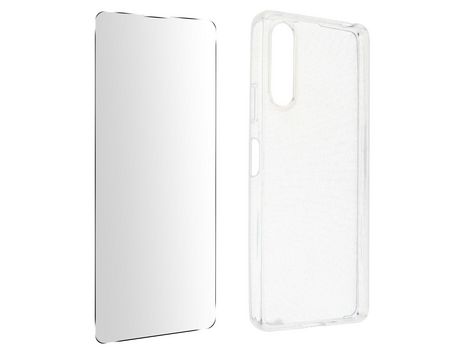 FundaSony Xperia 10 IV y G82 suave en silicona Cristal templado 9H transparente