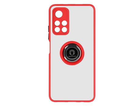 Funda para Xiaomi Poco M4 Pro 5G/Redmi Note 11S 5G con anillo metálico Soporte Rojo
