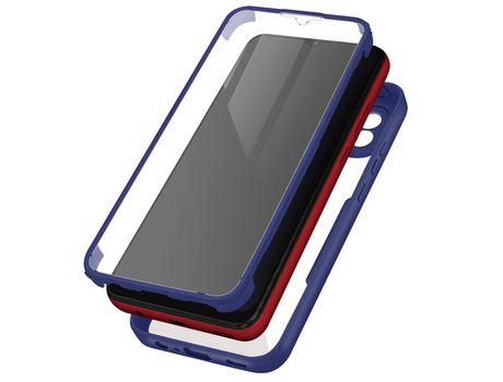 Funda para Samsung Galaxy A03 parte posterior plexiglás y frontal de polímero Azul