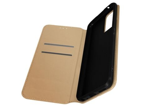 Funda con tarjetero y soporte para vídeo -Oppo Reno 7 dorada