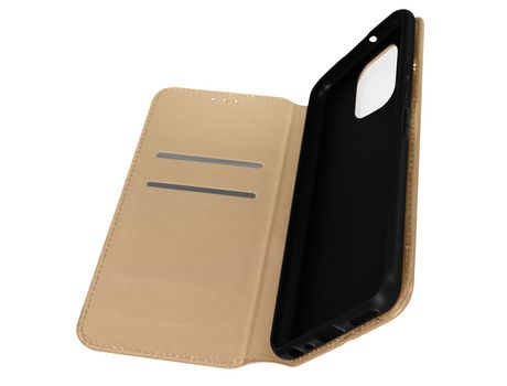Funda para Samsung Galaxy A03 Tarjetero Soporte Vídeo Dorado