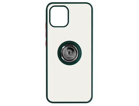Funda bimaterial para Samsung Galaxy A03 con anillo metálico portavideos Verde