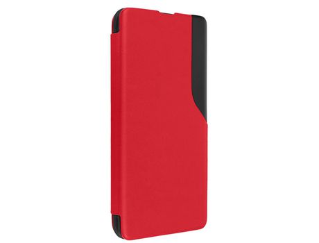 Funda Clear View para Samsung Galaxy A53 5G Ventana Hora Soporte Vídeo Rojo