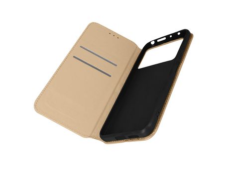 Funda para Xiaomi Poco X4 Pro 5G Tarjetero Soporte Vídeo Dorado
