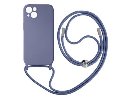 Funda Cordón para iPhone Pro Max Semirrígida Collar Bandolera 80cm lila