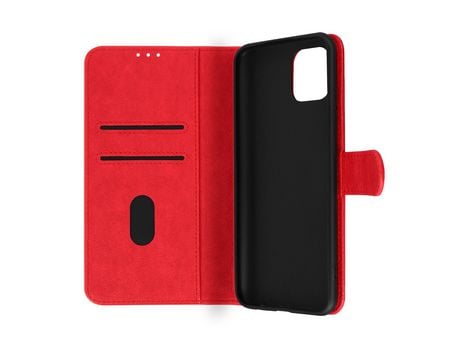 Funda para Samsung Galaxy A03 Tarjetero Soporte Vídeo Rojo