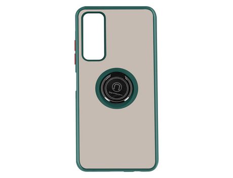 Funda Vivo Y72 / Y52 Dos Materiales Anillo Metálico Soporte Verde