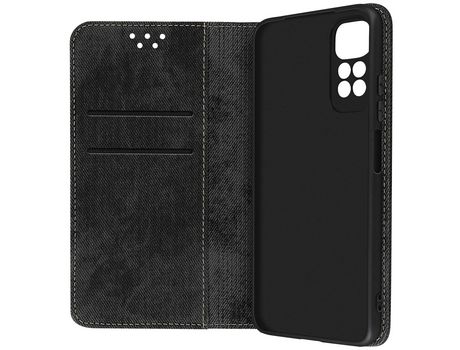 Funda Vaquera para Xiaomi Redmi Note 11 et Note 11s Tarjetero Soporte vídeo Negro