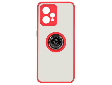 Funda bimaterial para Realme 9 Pro Plus/9 4G con anillo metálico soporte – Rojo