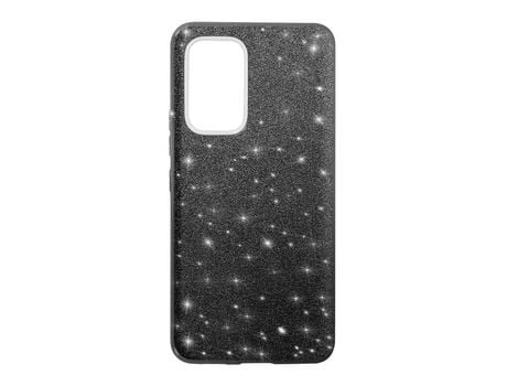 Carcasa purpurina con lámina semirrígida extraíble negra para Samsung Galaxy A53 5G