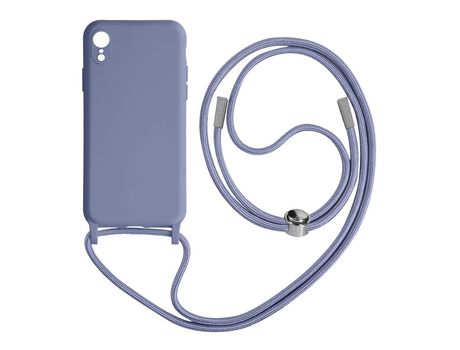 Funda Cordón para iPhone Pro Max Semirrígida Collar Bandolera 80cm lila