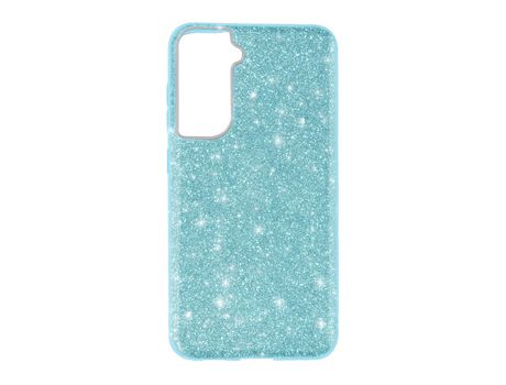 Funda para Samsung Galaxy S21 FE Purpurina Extraíble Silicona Semirrígida Azul