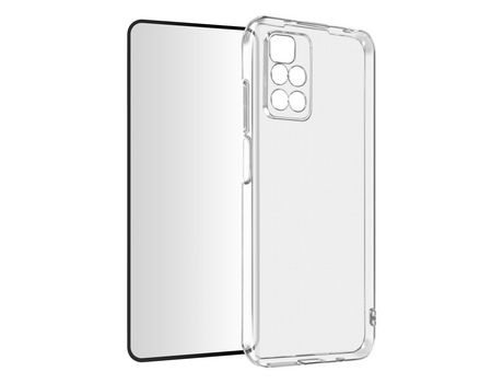 Carcasa para Xiaomi Redmi 10 Cristal Templado Transparente Negro