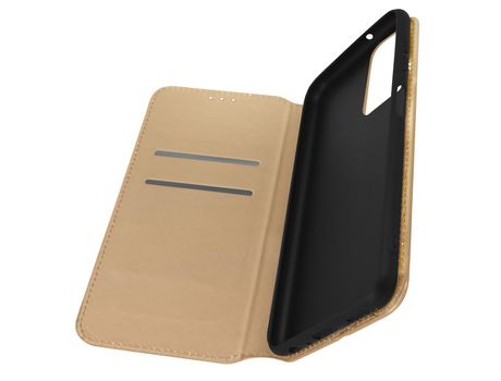 Funda con tarjetero y soporte para vídeo -para Samsung Galaxy M23 y M13 dorada